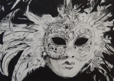 Gravures & estampes intitulée "Mascarade IV" par Soraya Boullic, Œuvre d'art originale, Gravure