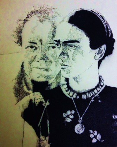 Printmaking titled "Frida et Diego" by Soraya Boullic, Original Artwork