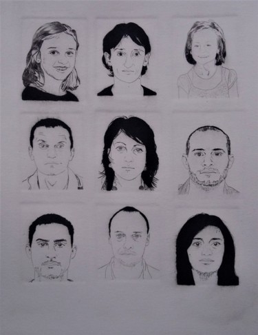 Dessin intitulée "Identités I" par Soraya Boullic, Œuvre d'art originale
