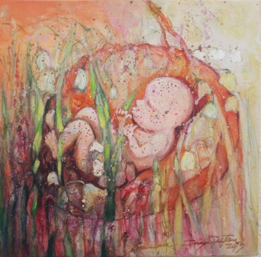 제목이 "VIDA VIENTRE 11"인 미술작품 Soraya Quintana Quiñones로, 원작, 아크릴 나무 들것 프레임에 장착됨