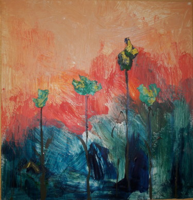 Malerei mit dem Titel "too colors" von Soraya Quintana Quiñones, Original-Kunstwerk, Acryl