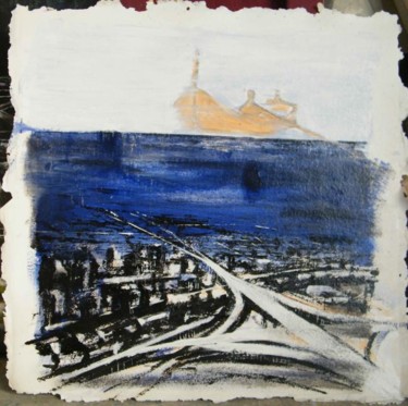 Pittura intitolato "città sommerse" da Alfio Sorbello, Opera d'arte originale