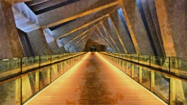 Digital Arts titled ""Pedestrian bridge…" by So_orex, Original Artwork, Digital Painting
