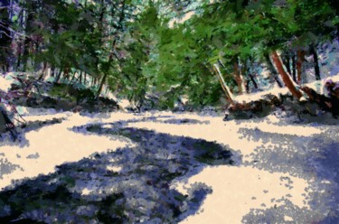 Цифровое искусство под названием ""Winding Creek in N…" - So_orex, Подлинное произведение искусства, Цифровая живопись