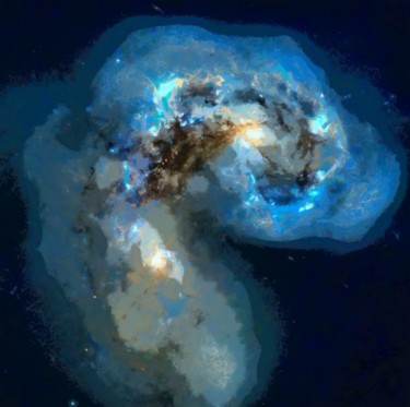 Digital Arts titled ""Antenna Galaxies"" by So_orex, Original Artwork, Digital Painting