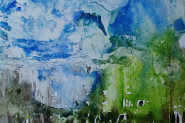 Painting titled "Abîme" by Thérèse Soriano, Original Artwork, Watercolor