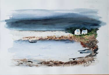 Painting titled "Morbihan" by Thérèse Soriano, Original Artwork, Watercolor