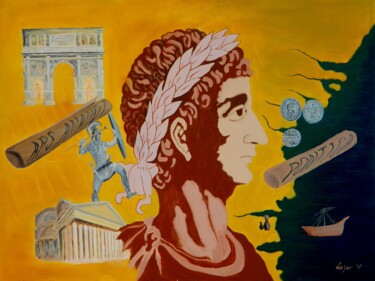Painting titled "Publius Ovidius Nas…" by Sorin Niculae Lazar, Original Artwork, Oil