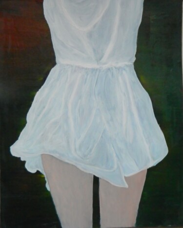 Painting titled "white-dress" by Sorin Niculae Lazar, Original Artwork, Oil