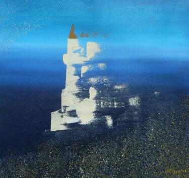 Schilderij getiteld "Castle" door Sorin Niculae Lazar, Origineel Kunstwerk, Olie