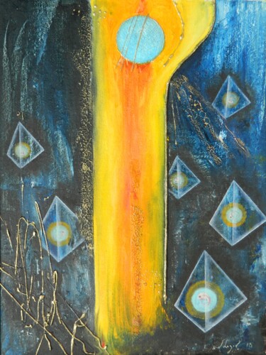 Peinture intitulée "ET-discontinuous-an…" par Sorin Niculae Lazar, Œuvre d'art originale, Huile Monté sur Panneau de bois