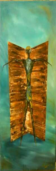 Pintura intitulada "BOOK-of-man" por Sorin Niculae Lazar, Obras de arte originais, Óleo Montado em Armação em madeira