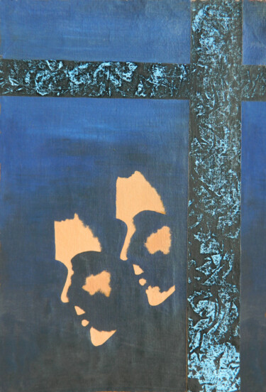 Malarstwo zatytułowany „Two-masks” autorstwa Sorin Niculae Lazar, Oryginalna praca, Olej