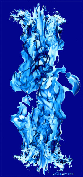 Arte digitale intitolato "Abstract-in-blue" da Sorin Niculae Lazar, Opera d'arte originale, Pittura digitale