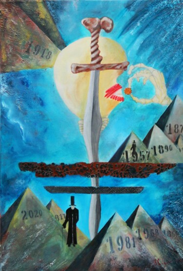 Картина под названием "A history of pandem…" - Sorin Niculae Lazar, Подлинное произведение искусства, Масло Установлен на Де…