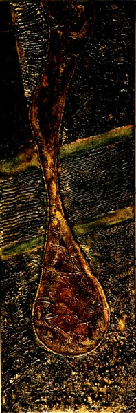 Pintura titulada "Black and gold 5" por Sorin Niculae Lazar, Obra de arte original, Oleo Montado en Bastidor de camilla de m…