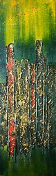 제목이 "Gold power 1"인 미술작품 Sorin Niculae Lazar로, 원작, 기름 나무 들것 프레임에 장착됨