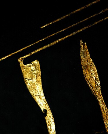 Картина под названием "Gold power 4" - Sorin Niculae Lazar, Подлинное произведение искусства, Акрил Установлен на Деревянная…