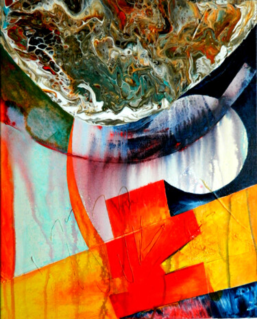 Painting titled "Gravitational attra…" by Sorin Niculae Lazar, Original Artwork, Acrylic Mounted on Wood Stretcher frame