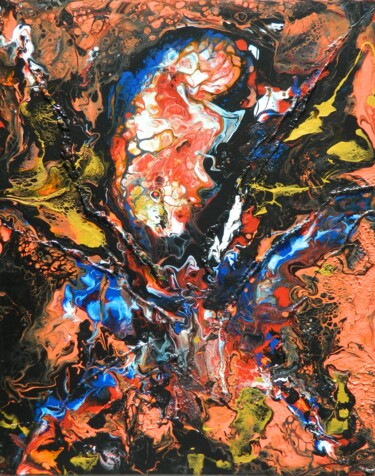 Painting titled "P8 Chaos" by Sorin Niculae Lazar, Original Artwork, Acrylic Mounted on Wood Stretcher frame