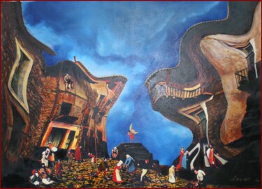 Pintura titulada "bruegel-s time" por Sorin Niculae Lazar, Obra de arte original, Oleo Montado en Bastidor de camilla de mad…
