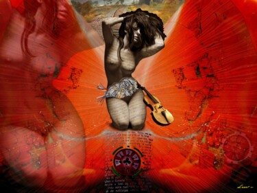 Digital Arts titled "violin-girl" by Sorin Niculae Lazar, Original Artwork, 2D Digital Work