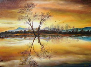 Painting titled "Sunrise" by Sorinapostolescu, Original Artwork, Oil