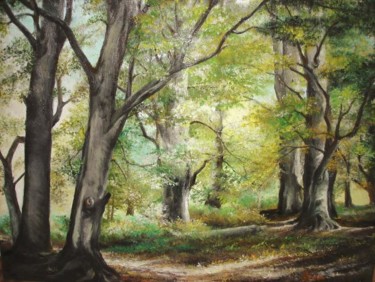 Painting titled "The Clearing" by Sorinapostolescu, Original Artwork, Oil