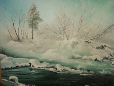 Картина под названием "Frost" - Sorinapostolescu, Подлинное произведение искусства, Масло
