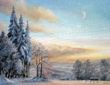 Pittura intitolato "Winter Pastel" da Sorinapostolescu, Opera d'arte originale, Olio