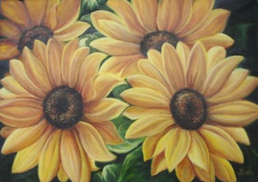 Painting titled "Sunflower" by Sorinapostolescu, Original Artwork, Oil