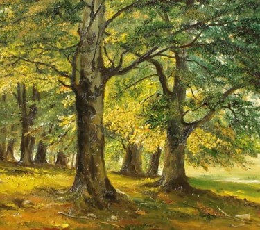 Painting titled "In Park" by Sorinapostolescu, Original Artwork, Oil