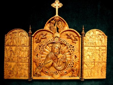Γλυπτική με τίτλο "New Testament" από Sorinapostolescu, Αυθεντικά έργα τέχνης, Ξύλο