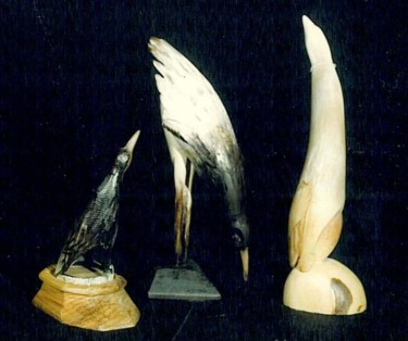 Escultura intitulada "Birds" por Sorinapostolescu, Obras de arte originais, Madeira