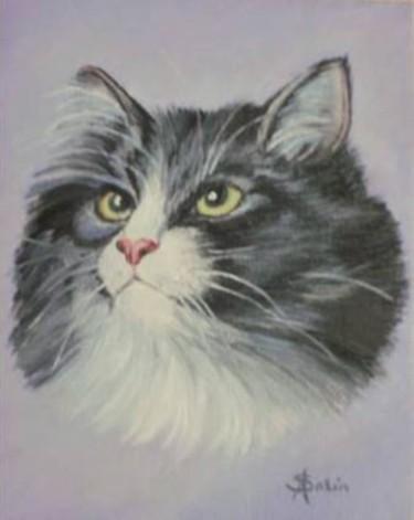 Peinture intitulée "The Cat" par Sorinapostolescu, Œuvre d'art originale, Huile