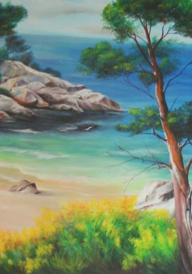 Картина под названием "Summer landscape" - Sorinapostolescu, Подлинное произведение искусства, Масло