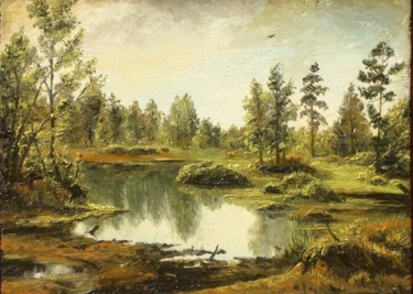 Pintura intitulada "Spring in Forest" por Sorinapostolescu, Obras de arte originais, Óleo