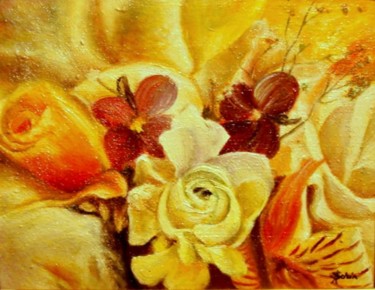 Painting titled "Flowers" by Sorinapostolescu, Original Artwork, Oil