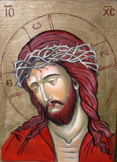 Painting titled "Jesus' crown of tho…" by Sorinapostolescu, Original Artwork, Oil