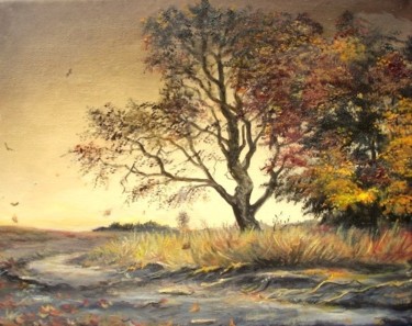 Картина под названием "Autumn - French Sim…" - Sorinapostolescu, Подлинное произведение искусства, Масло