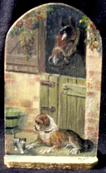Painting titled "Friendship - Miniat…" by Sorinapostolescu, Original Artwork, Oil