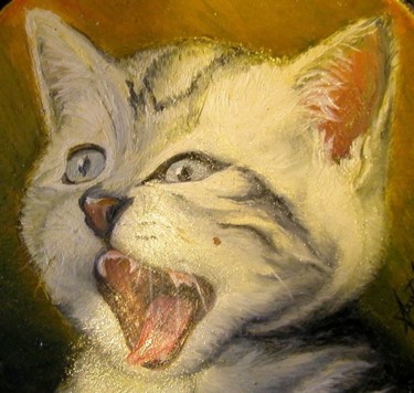 Pintura titulada "Cat Portrait" por Sorinapostolescu, Obra de arte original, Oleo
