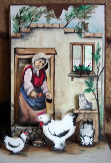 Painting titled "Grandmother" by Sorinapostolescu, Original Artwork, Other