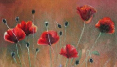 Painting titled "Poppies" by Sorinapostolescu, Original Artwork, Oil