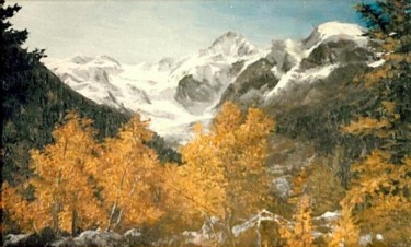 Painting titled "Glacier" by Sorinapostolescu, Original Artwork, Oil