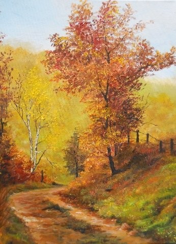 Malerei mit dem Titel "On My Hay Home" von Sorinapostolescu, Original-Kunstwerk, Öl
