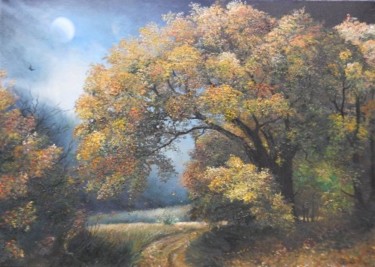 Pintura titulada "Under The Moonlight…" por Sorinapostolescu, Obra de arte original, Oleo