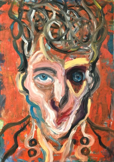 Painting titled "Self Portrait" by Sorkun Tuncalı, Original Artwork, Oil