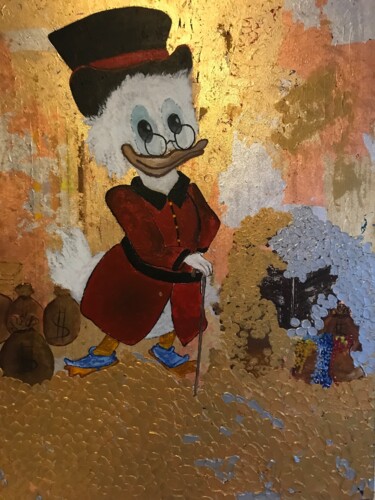 Painting titled "Me Scrooge’s gold" by Samy Hasan, Original Artwork, Acrylic