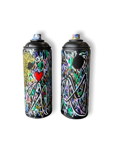 Escultura titulada "LOVE Spray Paint set" por Sos, Obra de arte original, Acrílico